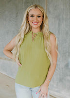delila tank top - green meadow