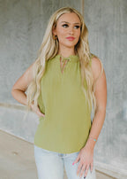 delila tank top - green meadow
