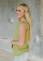 delila tank top - green meadow