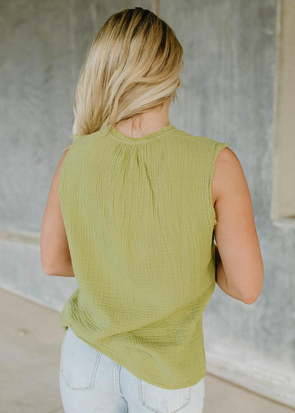 delila tank top - green meadow