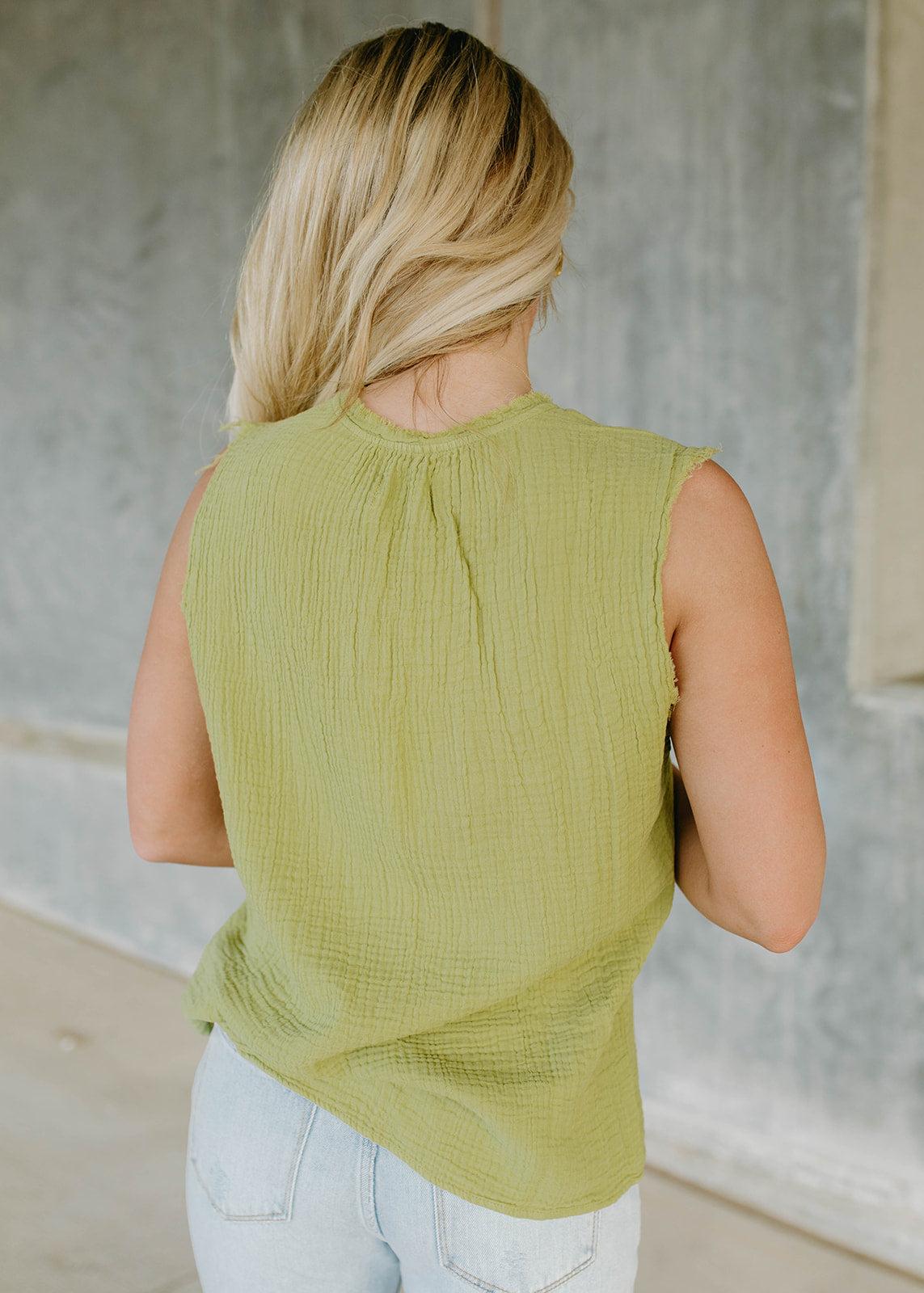 delila tank top - green meadow