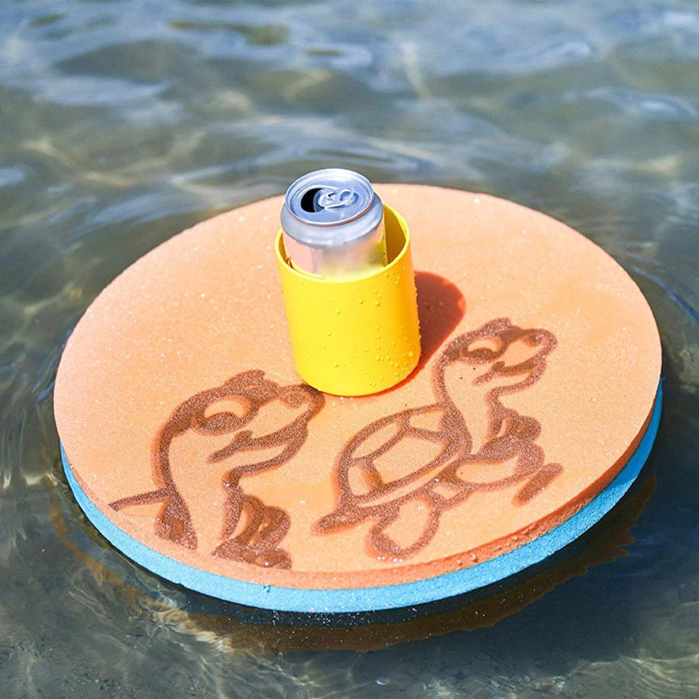 Aqua Lily Pad 20' All American 2 Layer Water Playground Floating Island w/Reversible Floating Beverage Holder Cocktail Caddy,