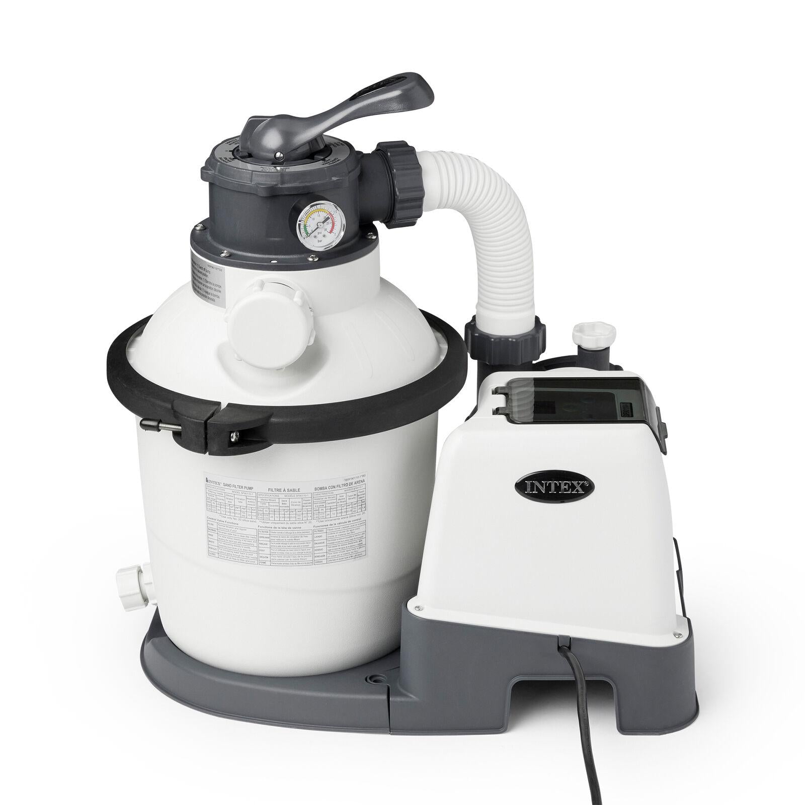 intex 26643eg 1200 gph 10 inch above ground pool sand filter pump w/ auto timer