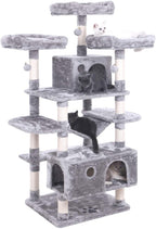 bewishome large cat tree condo with sisal scratching posts perches houses hammock