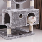 bewishome large cat tree condo with sisal scratching posts perches houses hammock