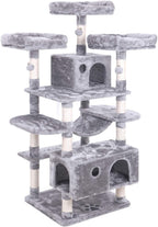 bewishome large cat tree condo with sisal scratching posts perches houses hammock