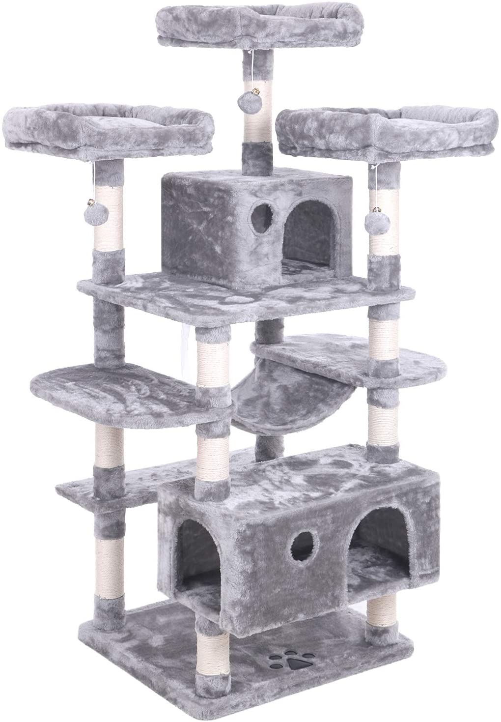 bewishome large cat tree condo with sisal scratching posts perches houses hammock