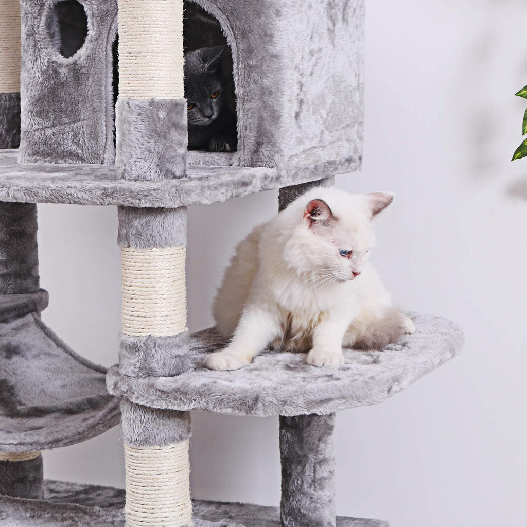bewishome large cat tree condo with sisal scratching posts perches houses hammock