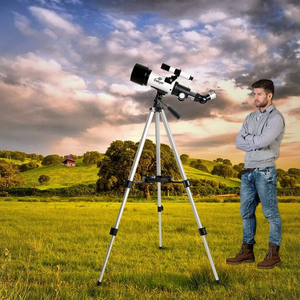 gskyer telescope, 70mm aperture 400mm az mount astronomical refracting telescope for kids beginners