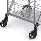 wellmax shopping cart with wheels, metal grocery cart with wheels, shopping carts for groceries
