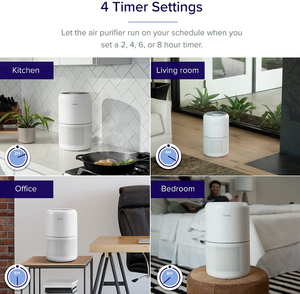 levoit air purifier for home allergies pets hair in bedroom, h13 true hepa filter