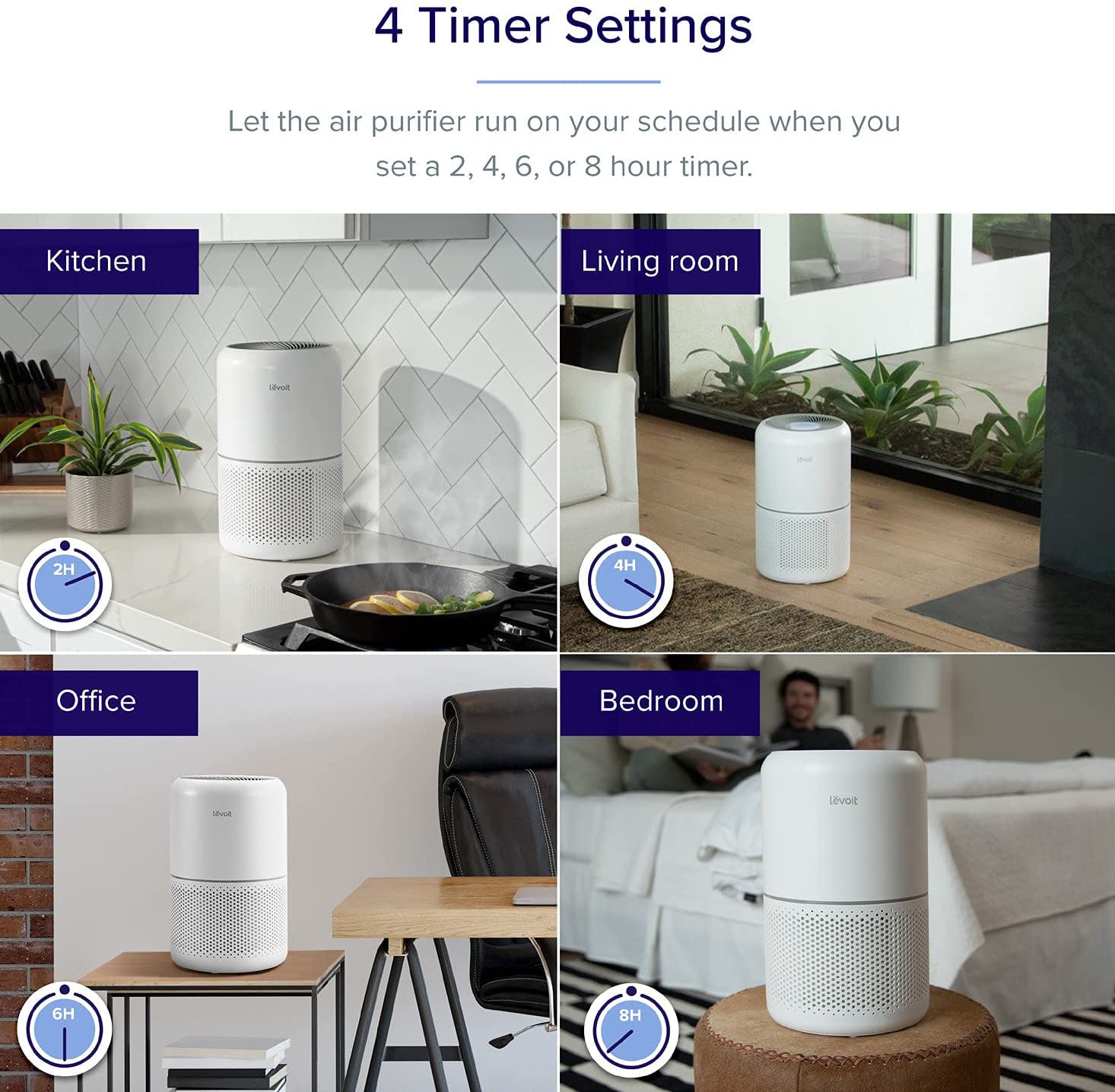 levoit air purifier for home allergies pets hair in bedroom, h13 true hepa filter