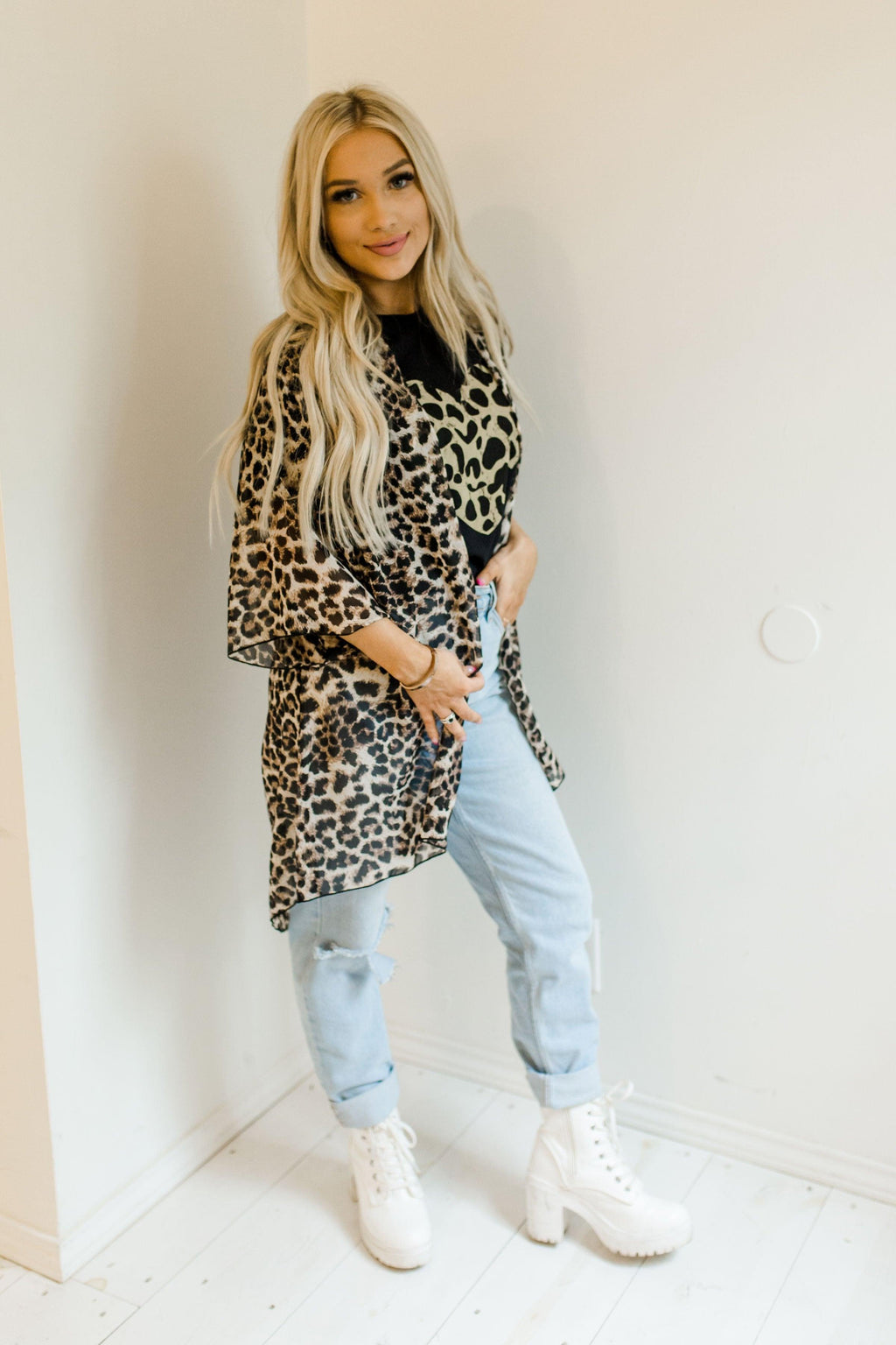 sheer kimono cardigan