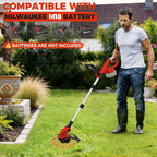 Cordless String Trimmer Compatible with  18V Battery, 12-Inch 3 in 1 Lawn Edger with 8 Spare Spools, Weed Wacker with Auto Feed, Lightweight Electric Weed Eater for Garden, Yard