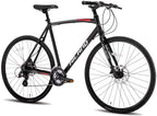 Hiland Road Hybrid Bike Urban City Commuter Bicycle with Disc Brake for Men Comfortable Bicycle 700C Wheels 24 speeds Bikes Black