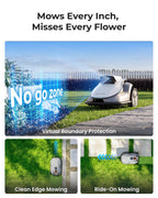 V1000 Robot Lawn Mower with Garage, Max 0.3 Acre, No Wire/RTK, Auto Mapping | Triple-CamAI Vision Navigation and Obstacle Avoidance, Smart App Control, Multi-Zone Management for Complex Gardens