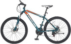 MOONCOOL 26 In. Wheel 21 Speeds Bicycle Mountain Bike Double Disc Brakes and Derailleur, Suspension Fork, Unisex MTB Bike for Women and Men Youth Lightweight Aluminum and Steel Frame