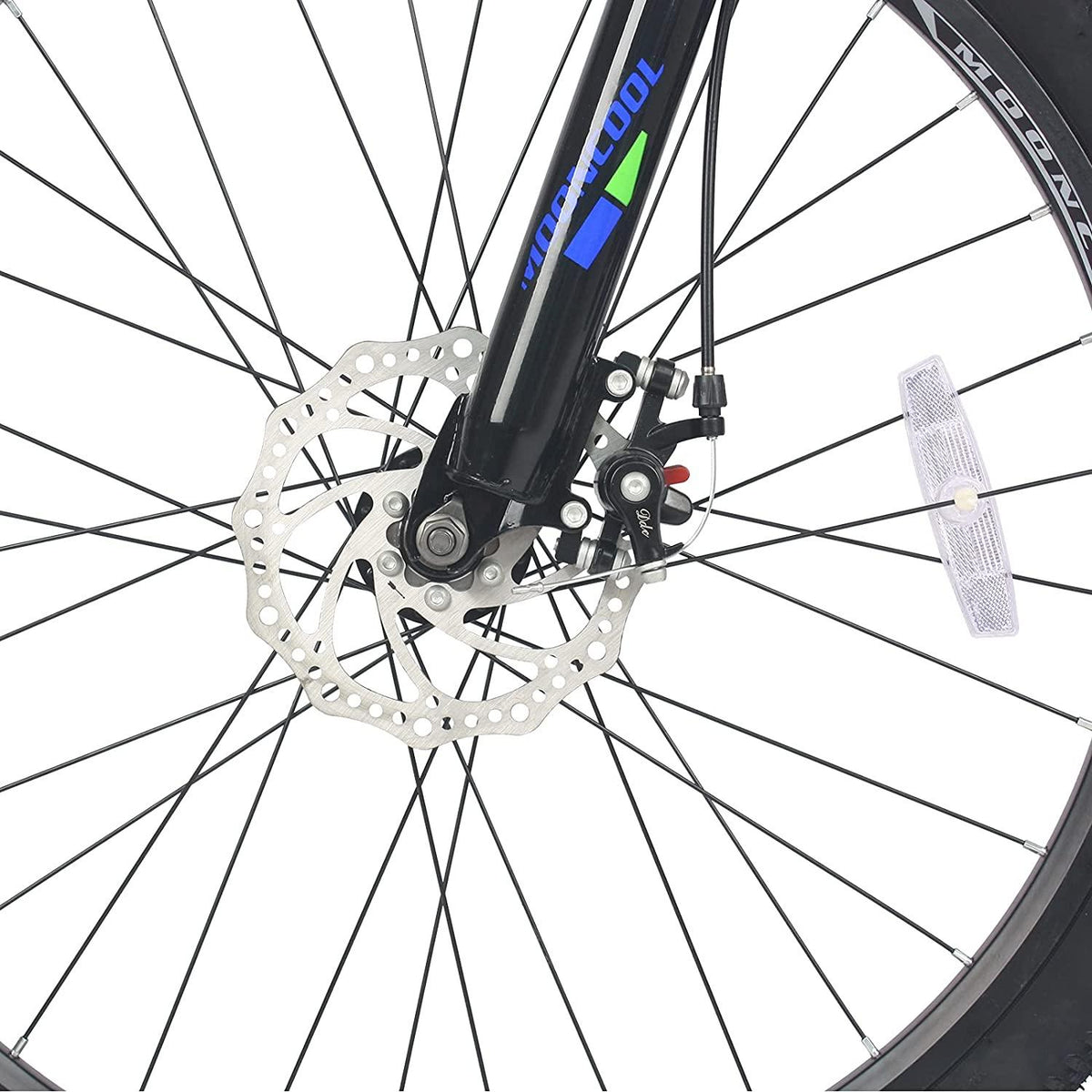 MOONCOOL 26 In. Wheel 21 Speeds Bicycle Mountain Bike Double Disc Brakes and Derailleur, Suspension Fork, Unisex MTB Bike for Women and Men Youth Lightweight Aluminum and Steel Frame