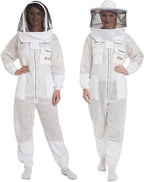 zephyros protect - 3 layer ventilated beekeeping suit outfit - with 2 non-flammable veil mesh (round &amp; fencing) - beekeepers stay ultra cool &amp; protection from bees &amp; wasps
