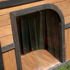 Merry Products Merry Products Darker Stain Duplex Dog House with Dog Doors, Wood, Extra Large
