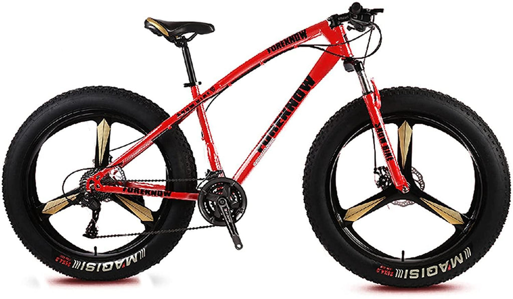CHICAI Mountain Bike Student Bike High-Carbon Beach Snow Fat Bike 26-inch Mountain Cross-Country Steel Ultra-Wide Tire Sports Bike Adult 21-30speed Low-Speed Racing (Size : 30-Speed)
