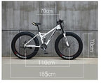 CHICAI Mountain Bike Student Bike High-Carbon Beach Snow Fat Bike 26-inch Mountain Cross-Country Steel Ultra-Wide Tire Sports Bike Adult 21-30speed Low-Speed Racing (Size : 30-Speed)