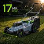 40V Cordless Lawn Mower, 17-Inch Walk Behind Lawnmower with 2 x 20V 4.0Ah Battery, Brushless Motor, 6 Cutting Heights, 50L Grass Bag, for Garden/Patio/Yard/Lawn