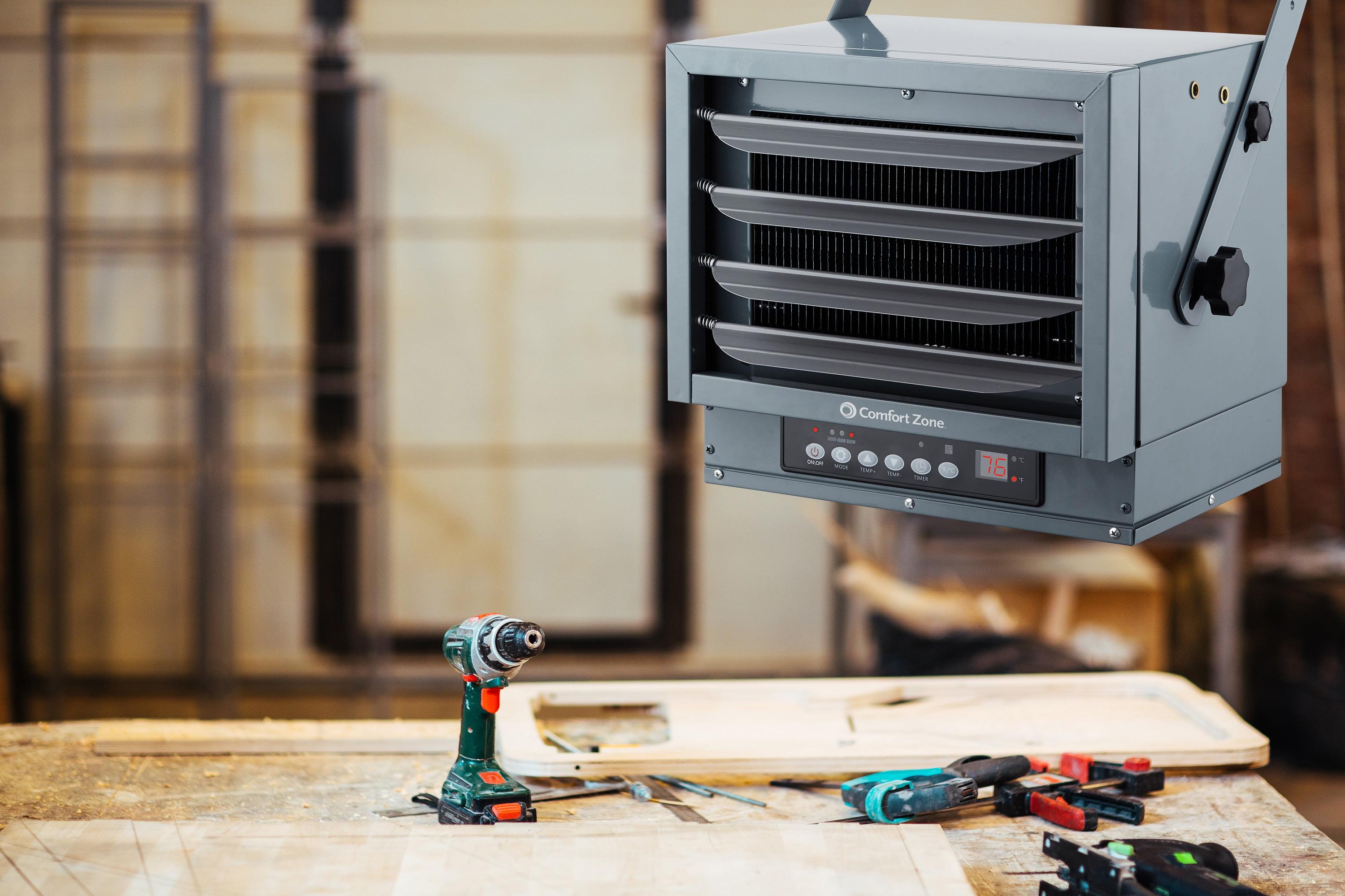 Comfort Zone 6,000W,Electric, Ceiling-Mounted, Digital, Fan-Forced Industrial Heater, Grey