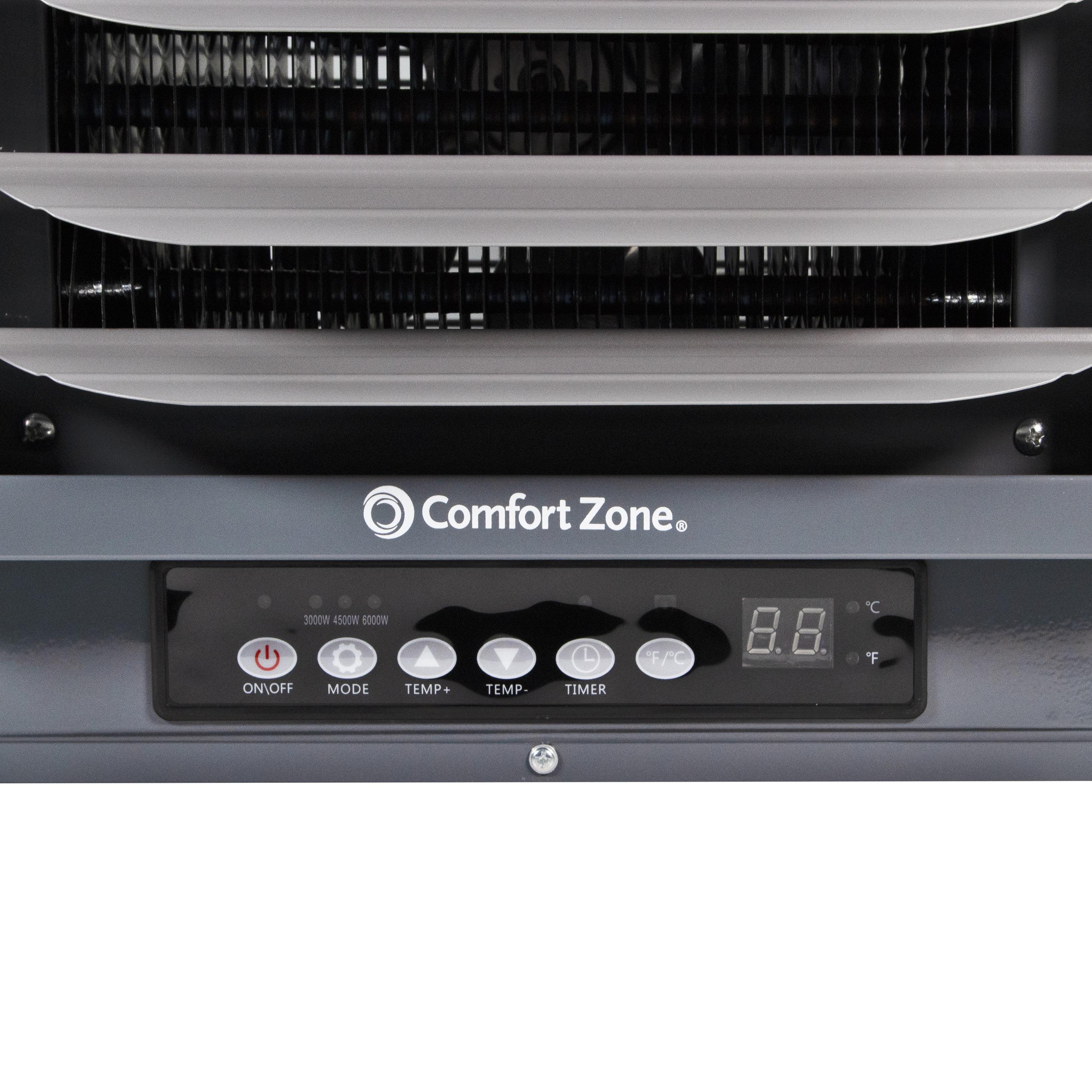Comfort Zone 6,000W,Electric, Ceiling-Mounted, Digital, Fan-Forced Industrial Heater, Grey