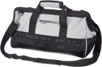 Durable Wear-Resistant Tool StoraBag with Adjustable Shoulder Strap, Portable Tool Organizer, 16 in, Black & Grey