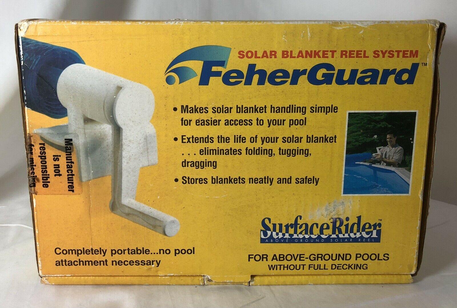 feher guard surface rider above ground pool solar cover reel kit new in open box
