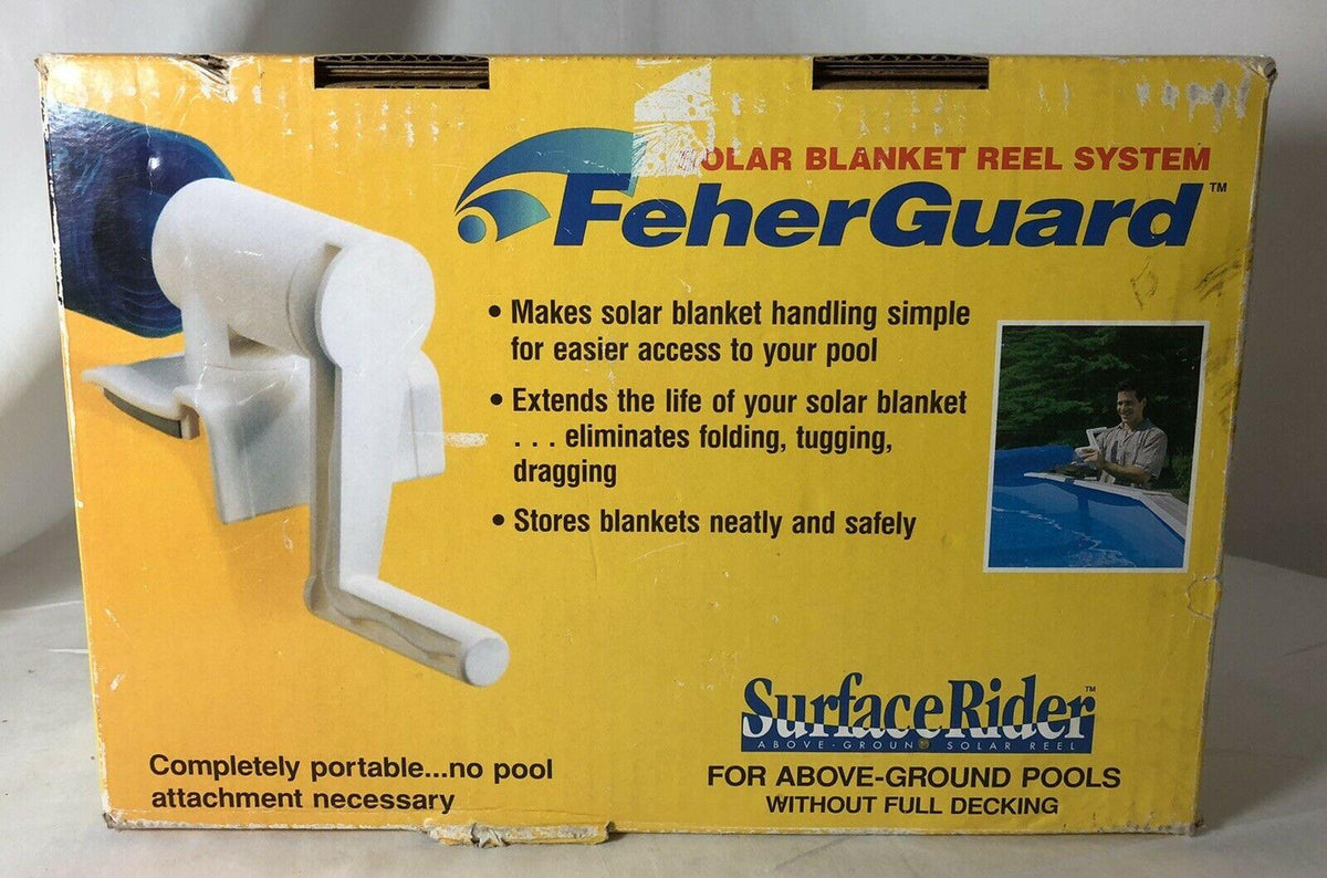 feher guard surface rider above ground pool solar cover reel kit new in open box