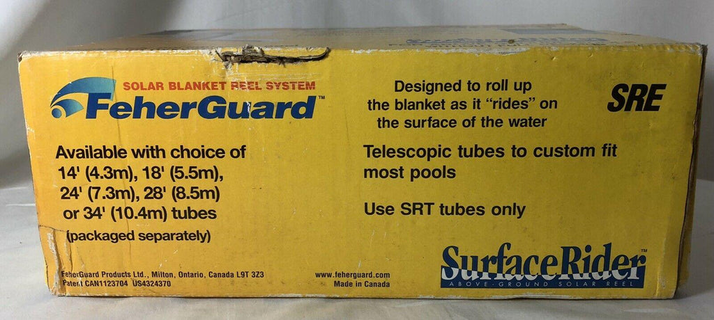 feher guard surface rider above ground pool solar cover reel kit new in open box