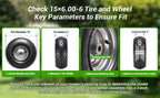 (2 Pack)  15x6.00-6nhs Lawn Mower Tires and Wheel Assembly, Replacement Riding Lawn Mower Front Tires, Compatible with    Lawn Mowers, 3/4" Bushings, 3" Centered Hub