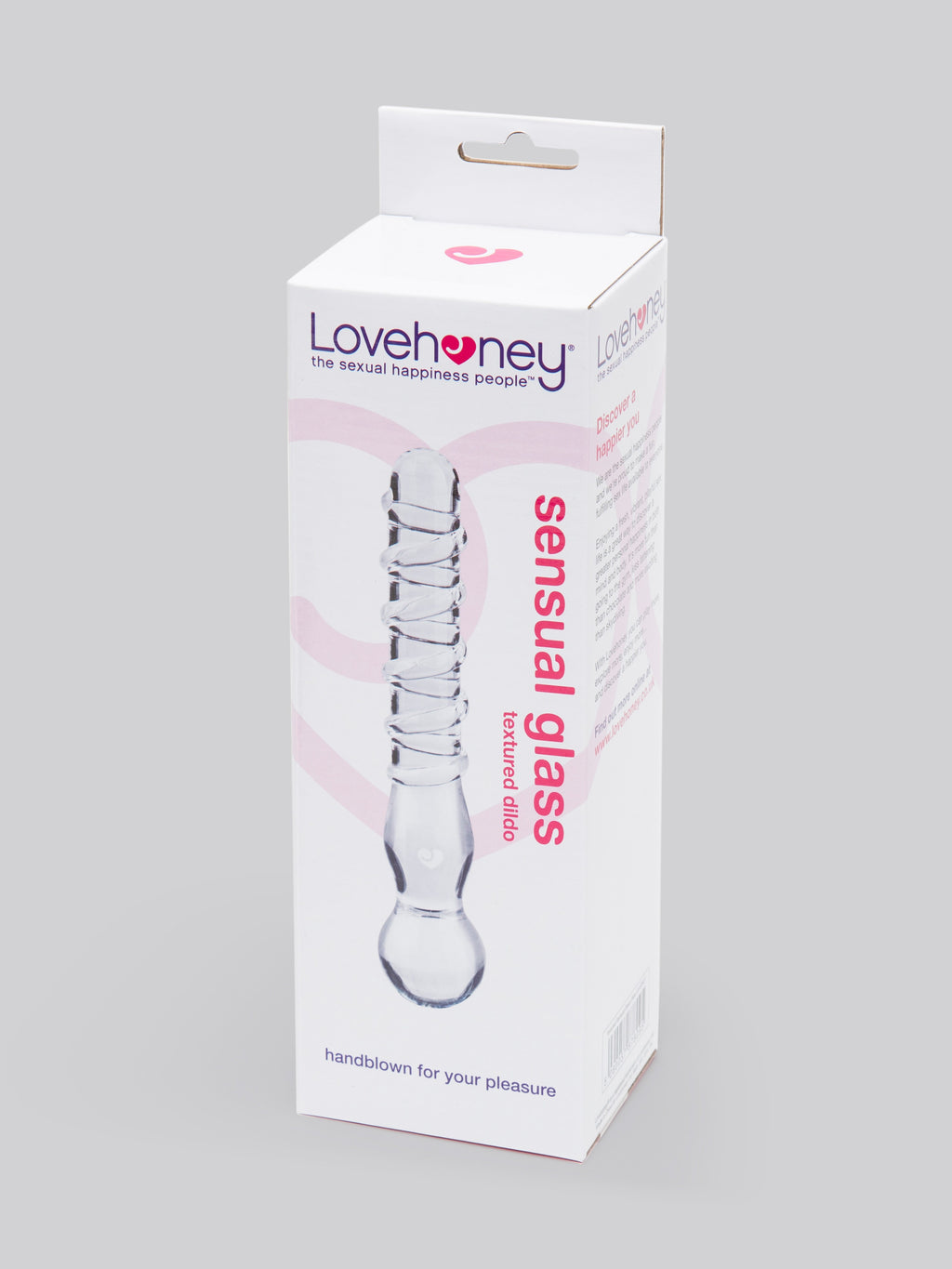 Lovehoney Textured Sensual Glass Dildo, Clear