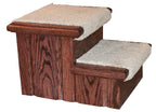 Premier Pet Steps Tall Raised Panel Dog Steps, Carpeted Tread with a Rich Cherry Stain, 12-Inch