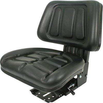 a &amp; i suspension tractor seat with trapezoid backrest - black, model number t333bl