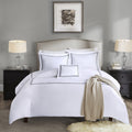 Gracie Mills Signature Down 1000-Thread Count Embroidered Cotton Duvet Cover Set Black Full/Queen - MPS12-091