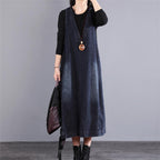 spring retro casual sleeveless denim dress