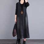 spring retro casual sleeveless denim dress