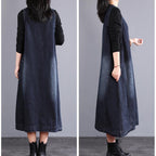 spring retro casual sleeveless denim dress