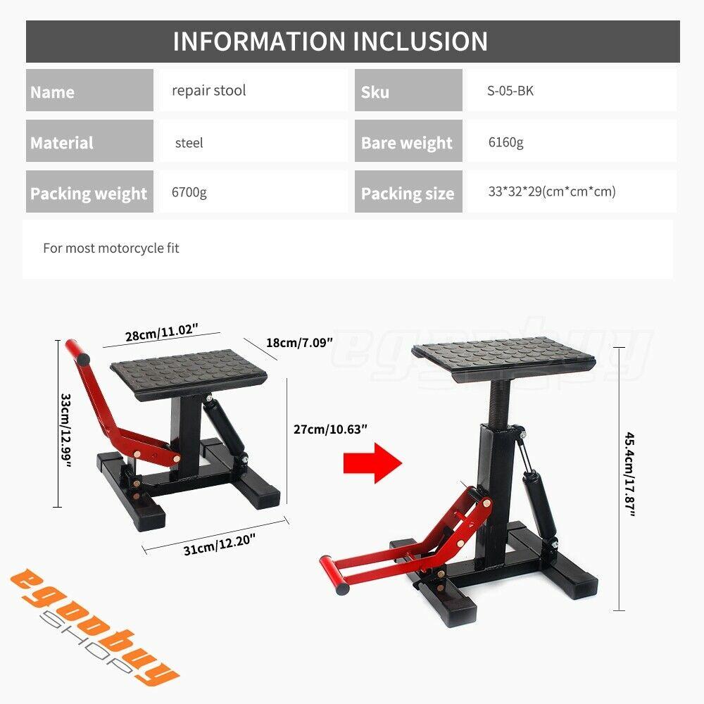 Motorcycle Repair Riser Lift Stand Seat For CRF KXL YZF EXC-F SX F MX Unicersal