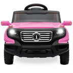 6V Kids Ride On Car Truck w/ Parent Control, 3 Speeds, LED Headlights, MP3 Player, Horn - Pink