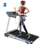 Treadmill with Incline, Folding Treadmill with Adjustable Incline and 8MPH Speed, Bluetooth App Tracker, Transportation Wheels, 264 lb Capacity, Treadmill for Home Gym Indoor
