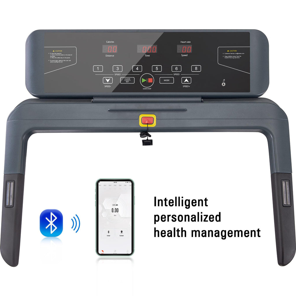 Treadmill with Incline, Folding Treadmill with Adjustable Incline and 8MPH Speed, Bluetooth App Tracker, Transportation Wheels, 264 lb Capacity, Treadmill for Home Gym Indoor