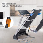 Treadmill with Incline, Folding Treadmill with Adjustable Incline and 8MPH Speed, Bluetooth App Tracker, Transportation Wheels, 264 lb Capacity, Treadmill for Home Gym Indoor