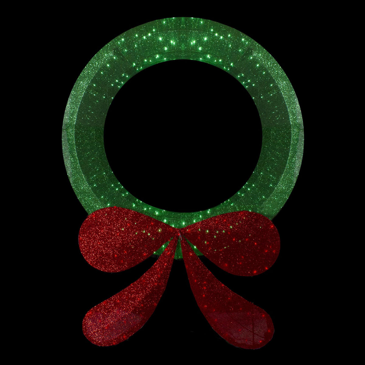 48" Commercial-Sized Lighted Tinsel Christmas Wreath Outdoor Decoration