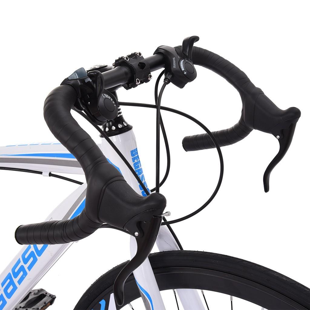 UMfun 700C Road Bike for Men 21 Speed Adult 26" Bicycle Lightweight Aluminum Frame Mechanical Disc Brake Outroad Bike Outdoor White