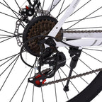 UMfun 700C Road Bike for Men 21 Speed Adult 26" Bicycle Lightweight Aluminum Frame Mechanical Disc Brake Outroad Bike Outdoor White
