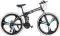 Folding Mountain Bike 26 Inch Bike 21 Speed Full Suspension MTB Bikes for Adults, High Carbon Steel Double Disc Brake Outroad Mountain Bicycle for Men Women,Fast Delivery [ USA in Stock ]